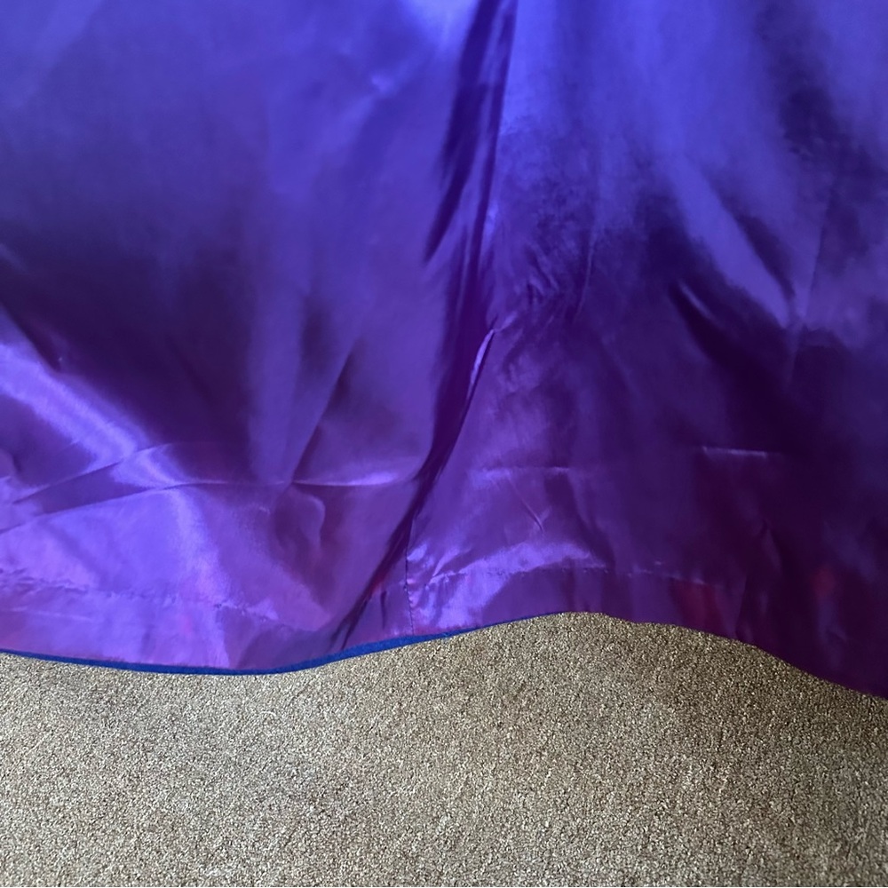 Vtg 80s Beautiful Blue 80% Wool Long Winter Coat/Duster Purple lining USA - Picture 10 of 16